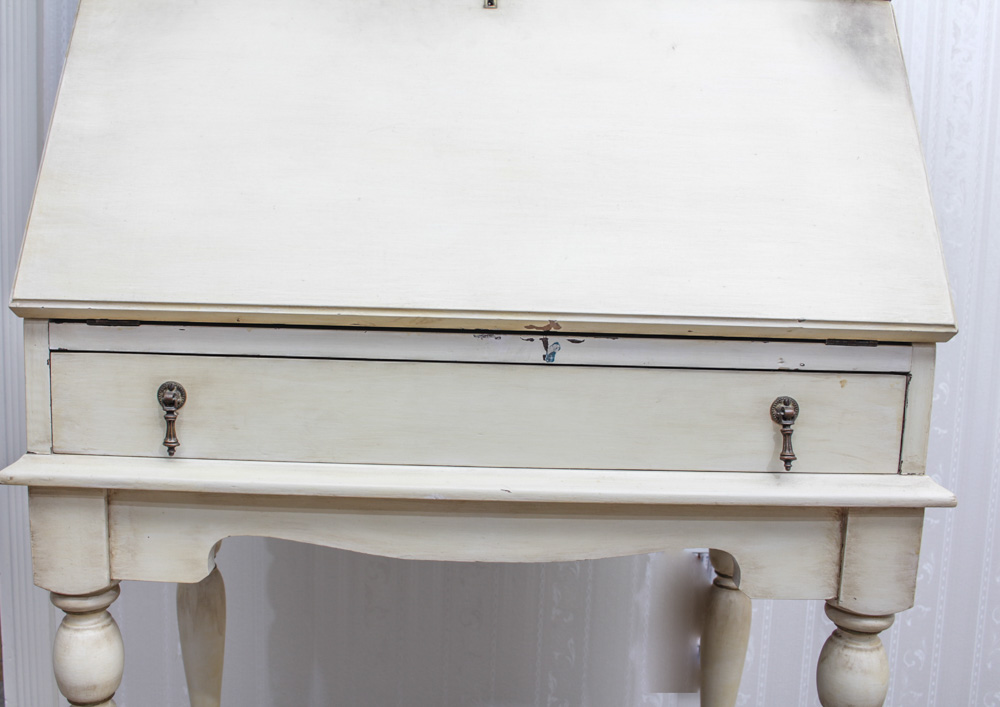 Antique Secretary Desk With Hutch and Chair
