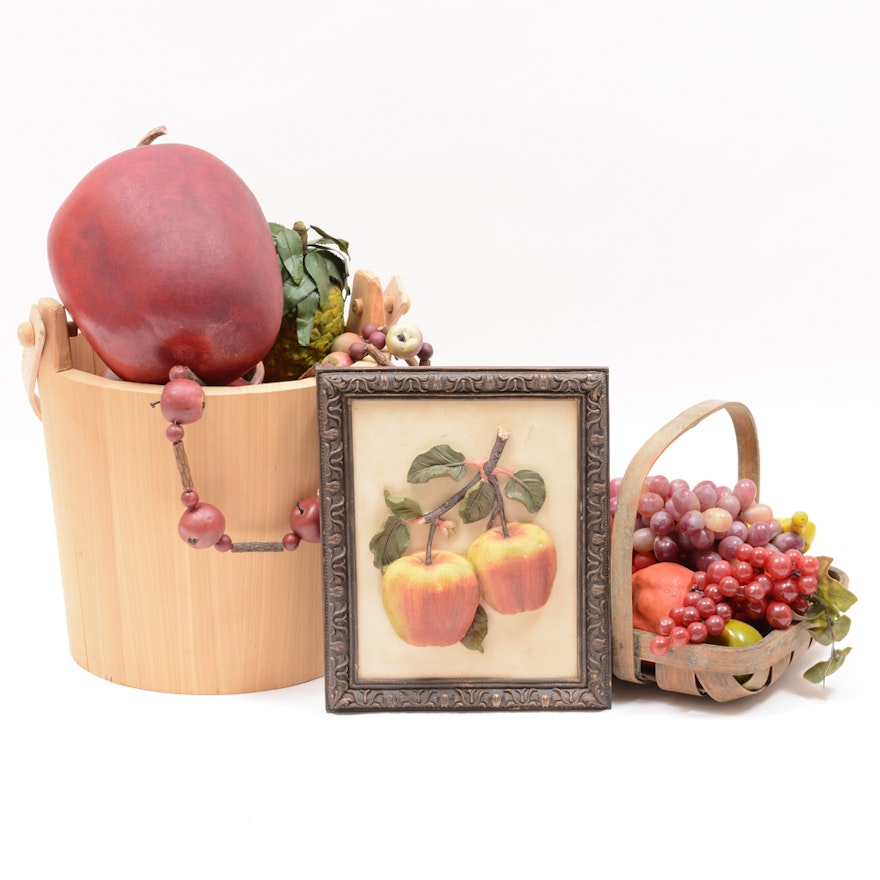 Fruit and Cedar Bucket Decor