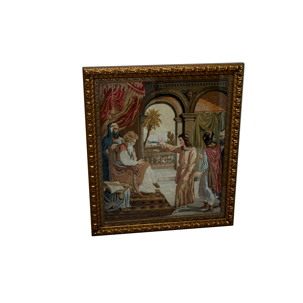 Needlepoint of Solomon Passing Judgement