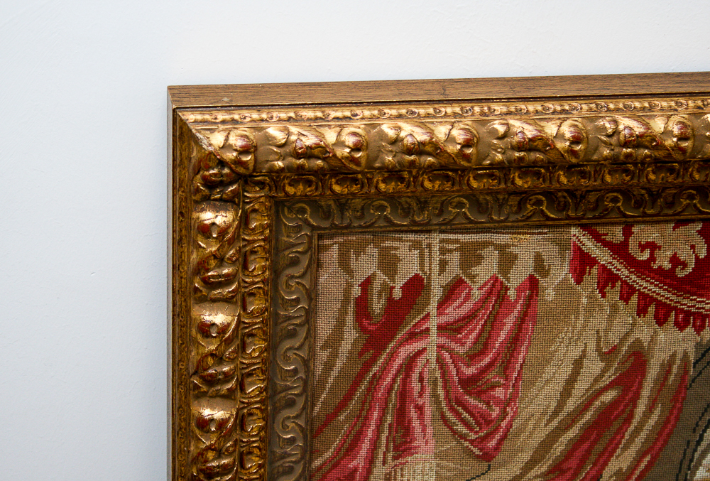 Needlepoint of Solomon Passing Judgement