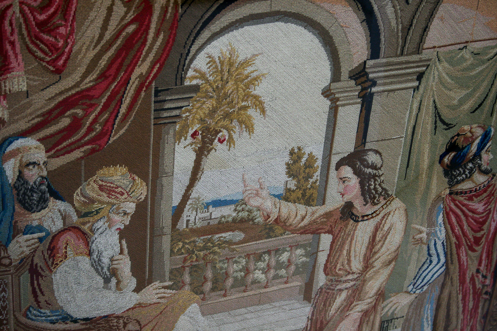 Needlepoint of Solomon Passing Judgement