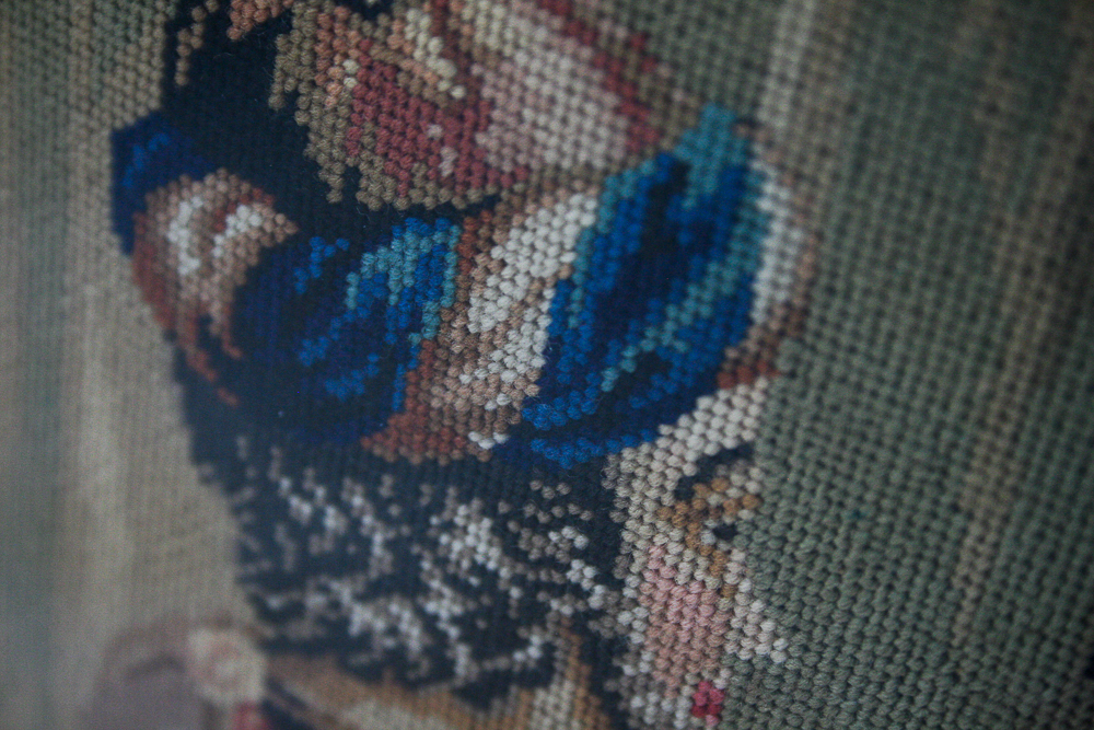 Needlepoint of Solomon Passing Judgement