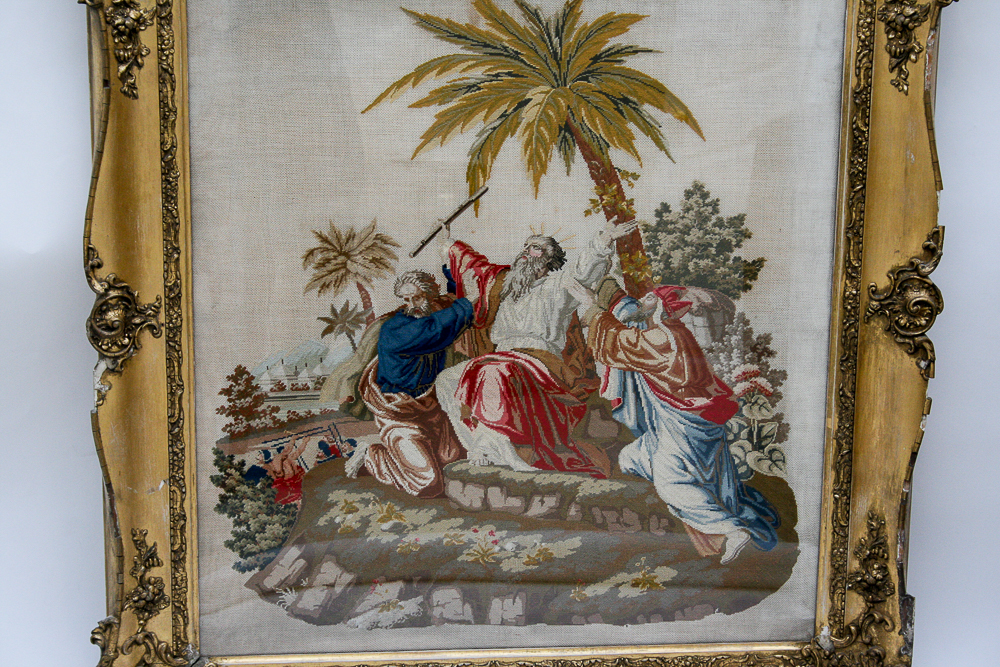 Vintage Needlepoint of Moses