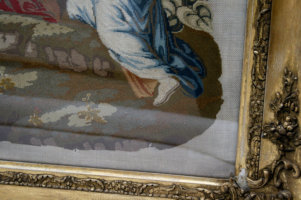 Vintage Needlepoint of Moses