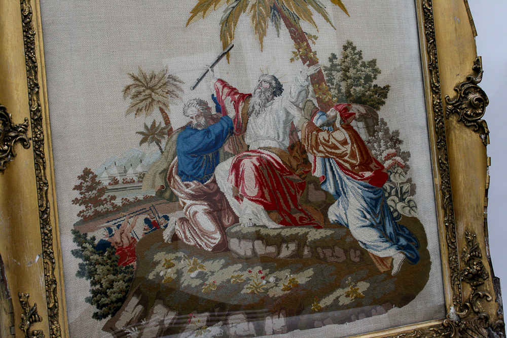 Vintage Needlepoint of Moses