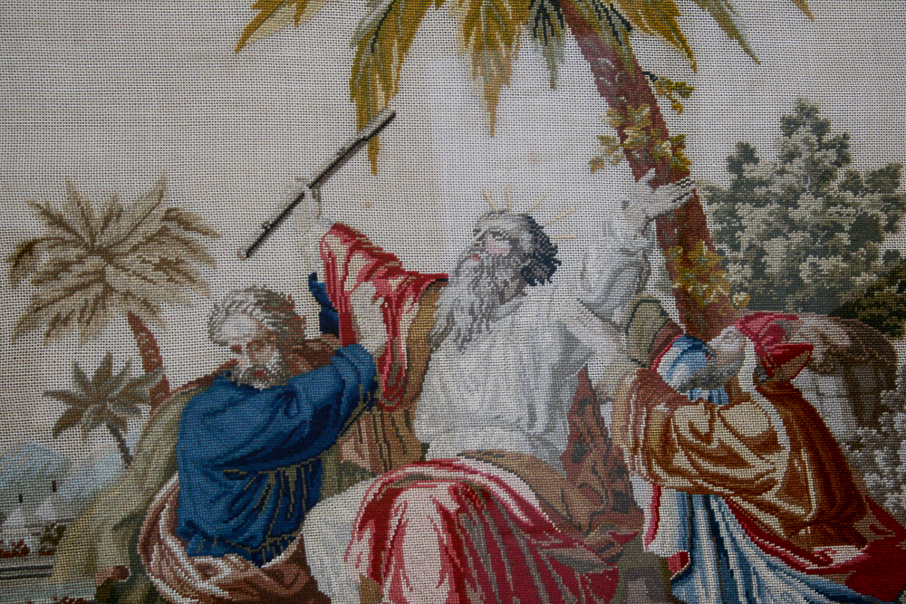 Vintage Needlepoint of Moses