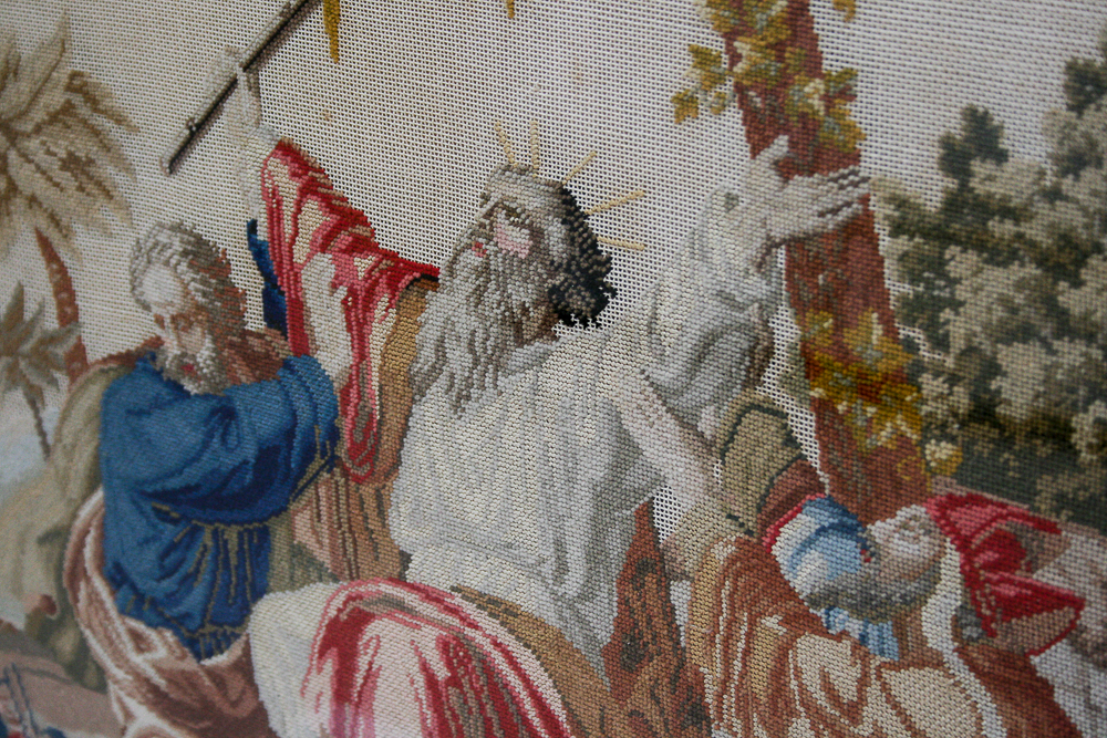 Vintage Needlepoint of Moses