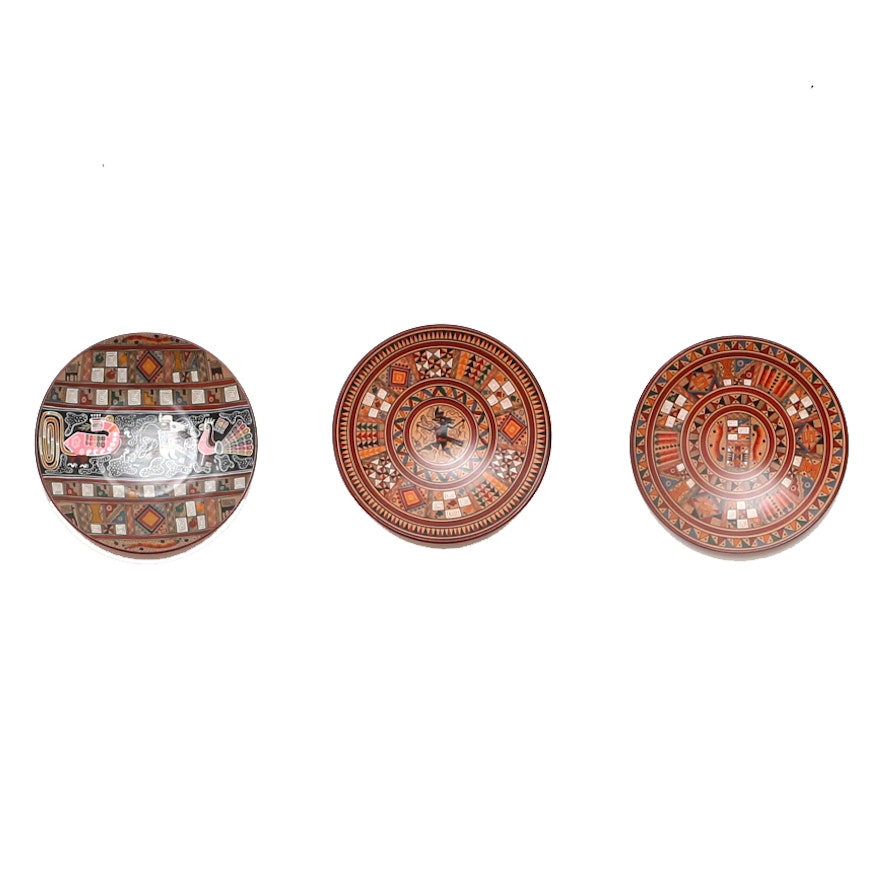 Grouping Of Hand Painted Mexican Plates