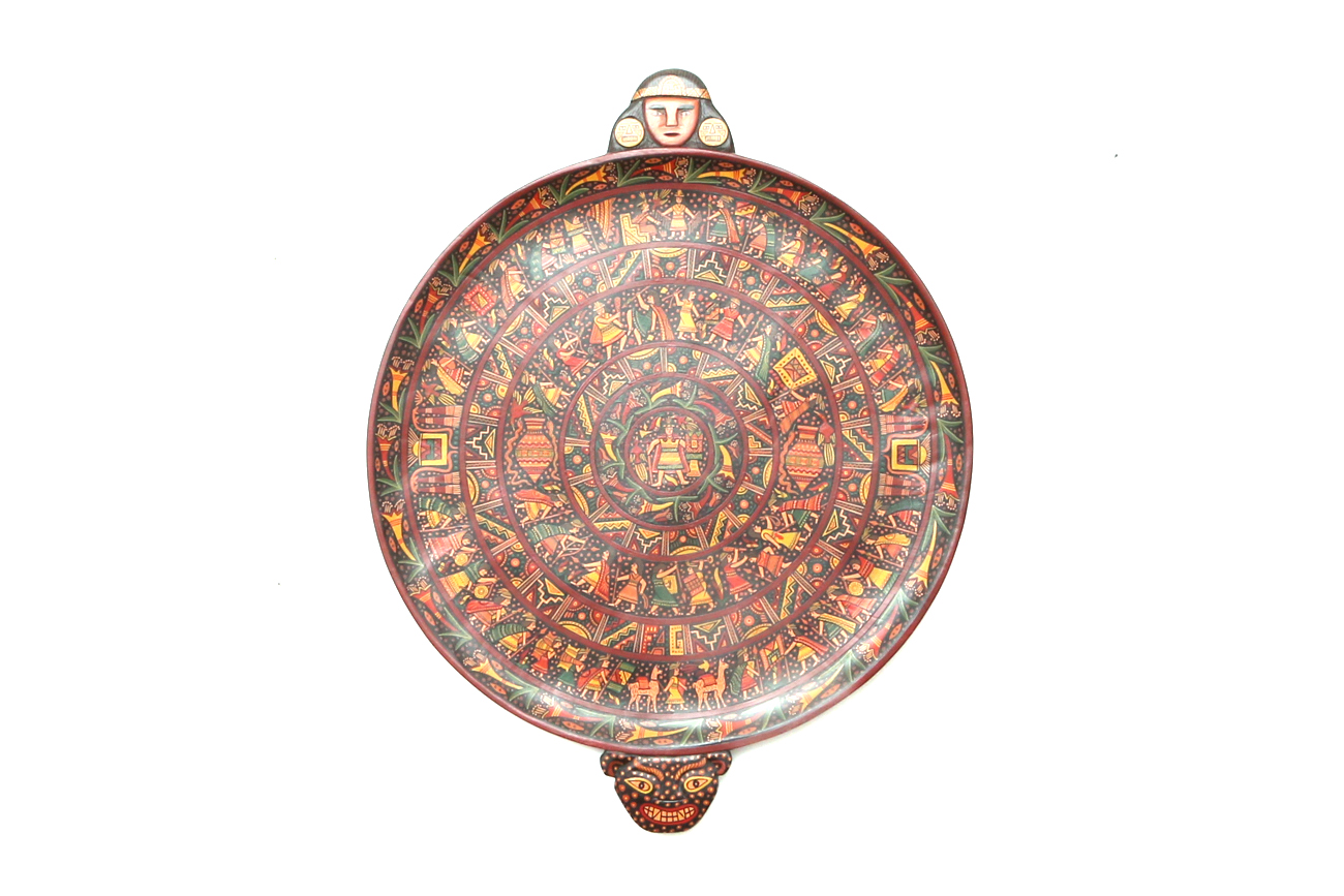 Freddy Aguirre Hand Painted Mexican Folk Art Serving Tray