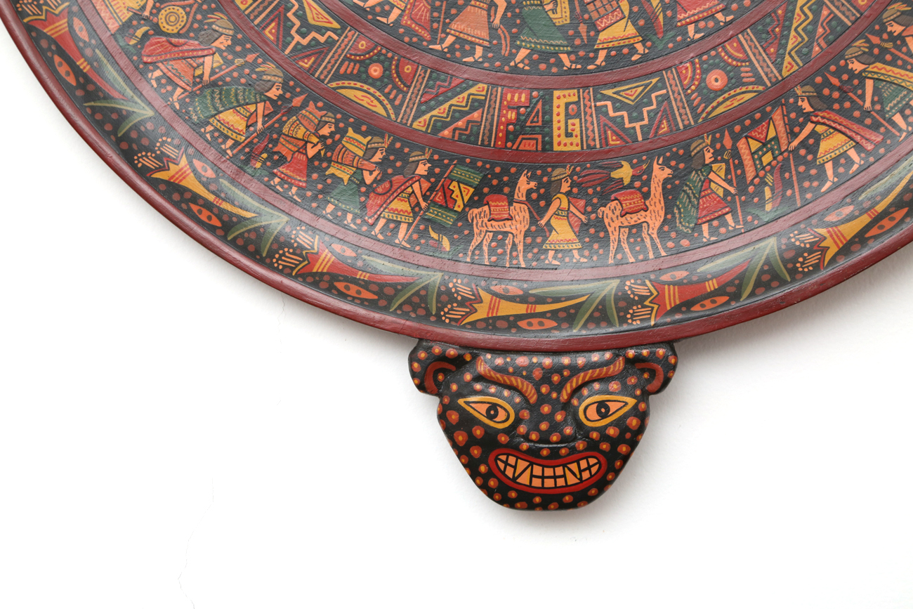 Freddy Aguirre Hand Painted Mexican Folk Art Serving Tray