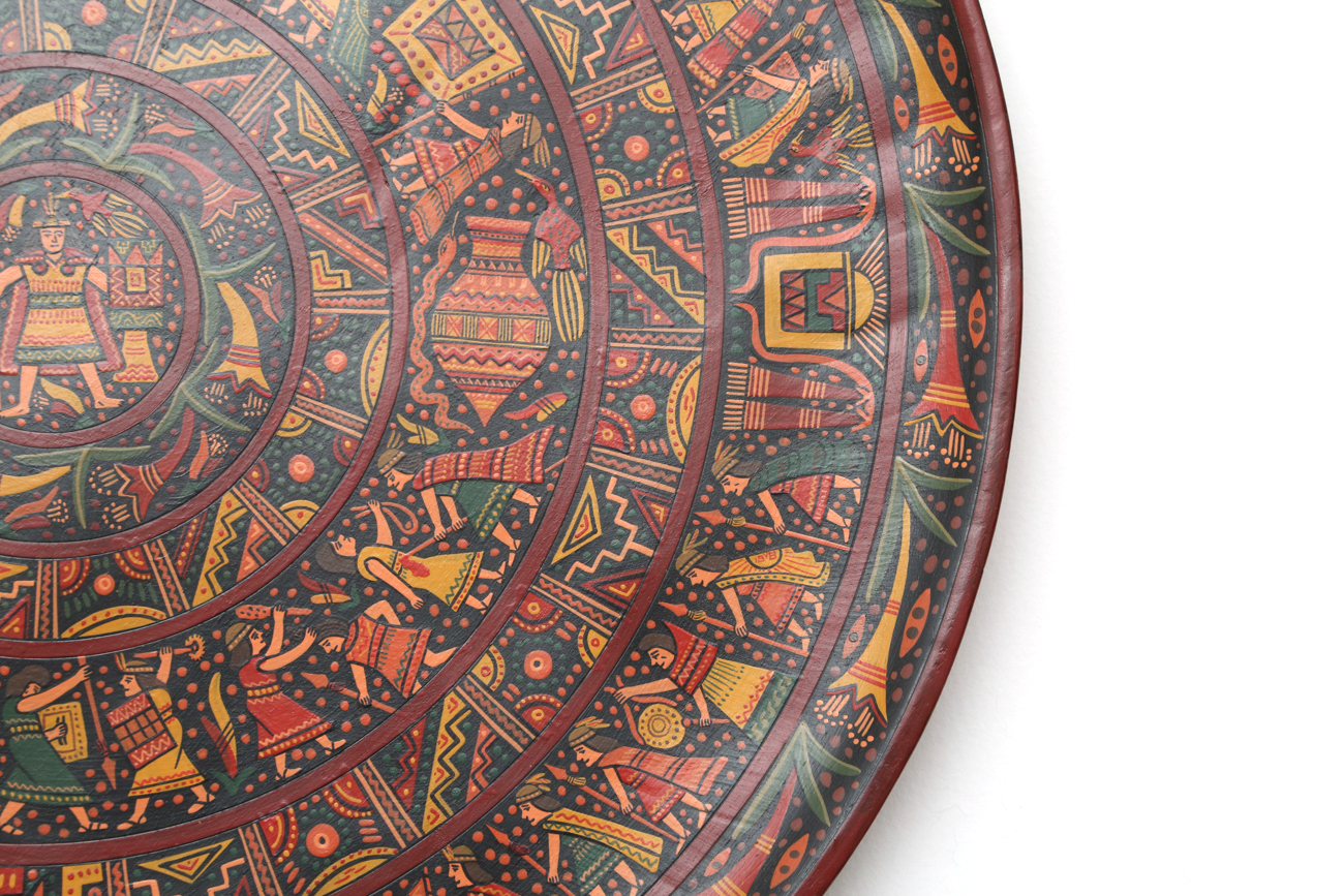 Freddy Aguirre Hand Painted Mexican Folk Art Serving Tray