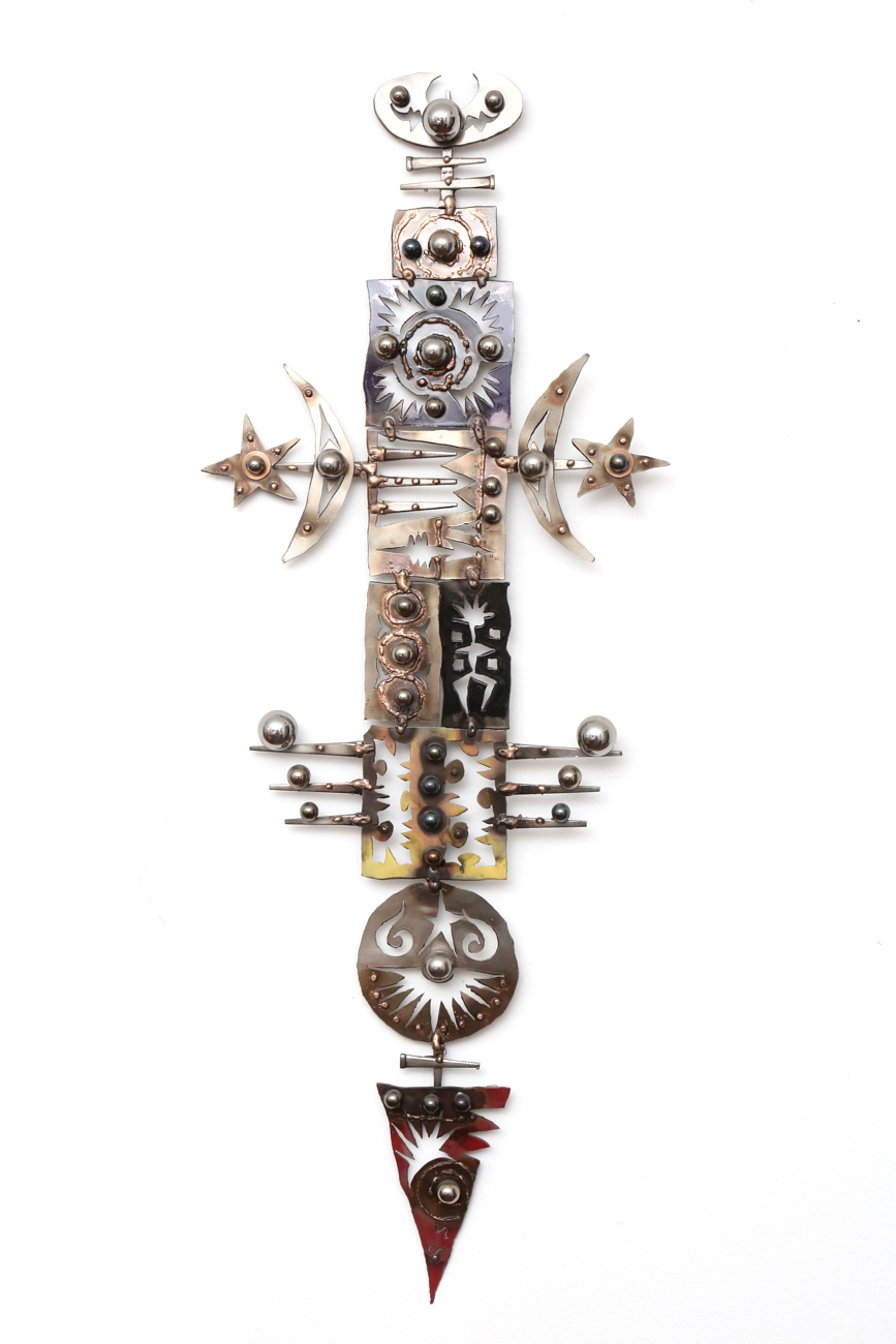 Moon And Stars Hanging Metal Sculpture