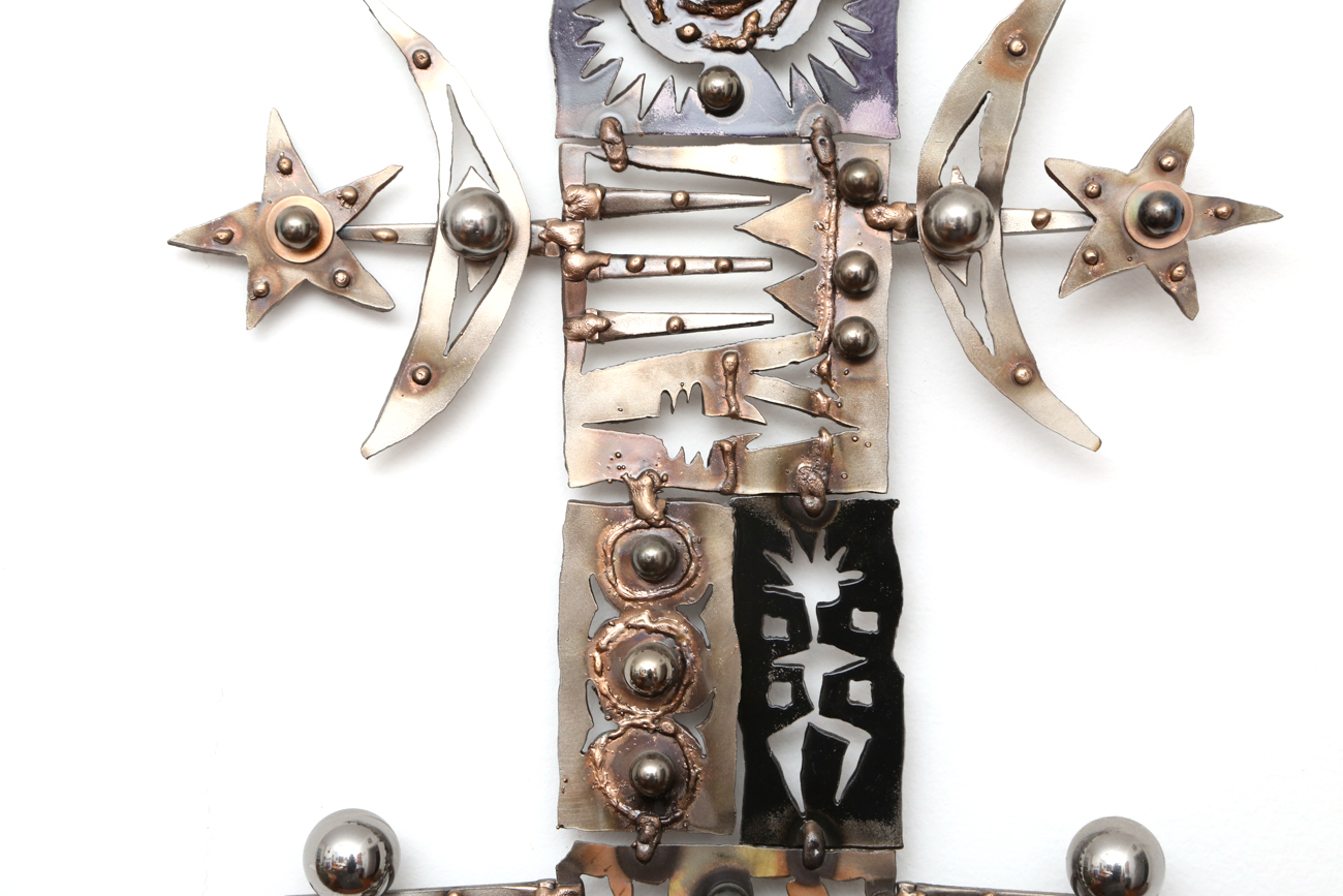 Moon And Stars Hanging Metal Sculpture