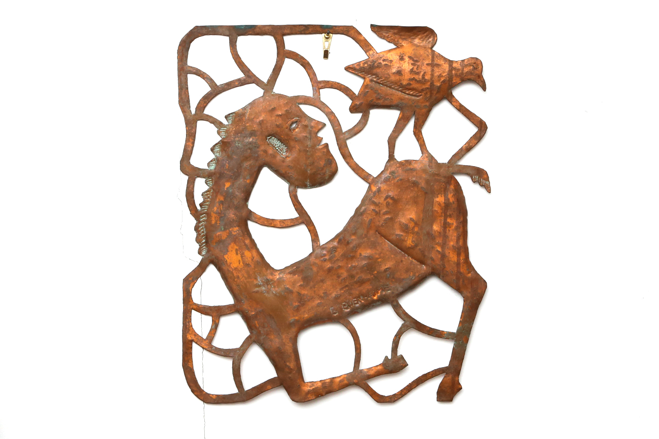 Gabriel Bien-Aime Copper Folk Art Wall Sculpture