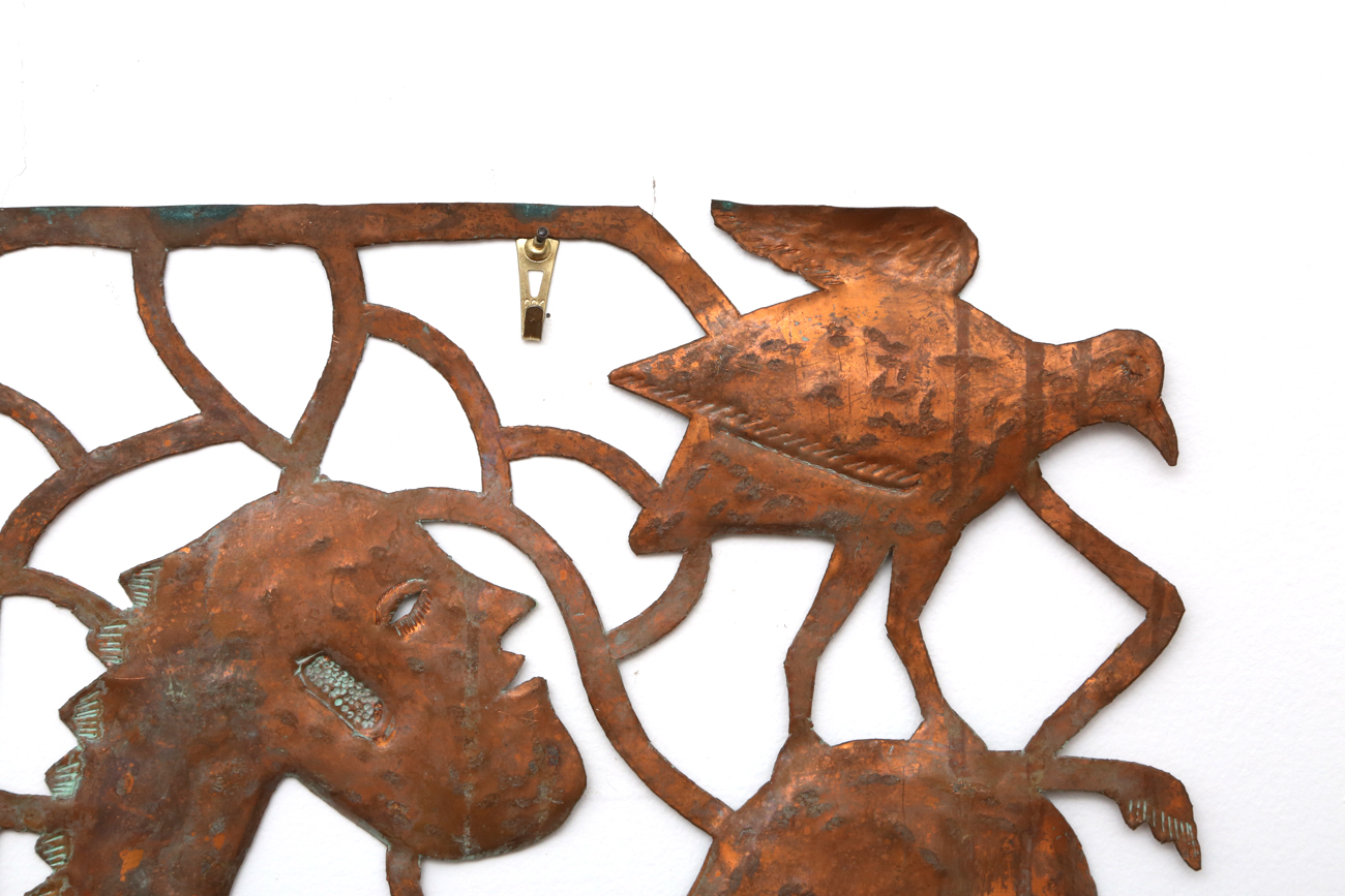 Gabriel Bien-Aime Copper Folk Art Wall Sculpture