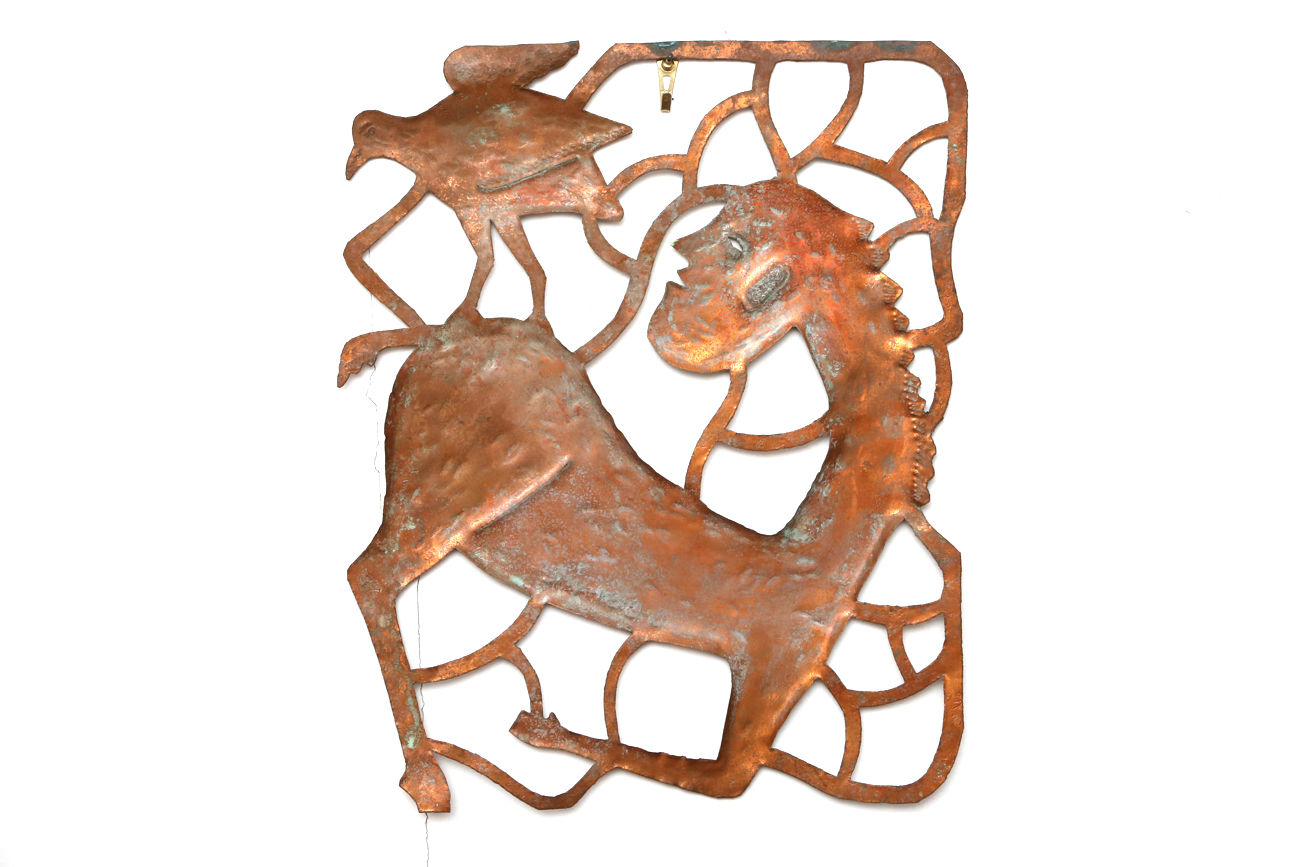 Gabriel Bien-Aime Copper Folk Art Wall Sculpture