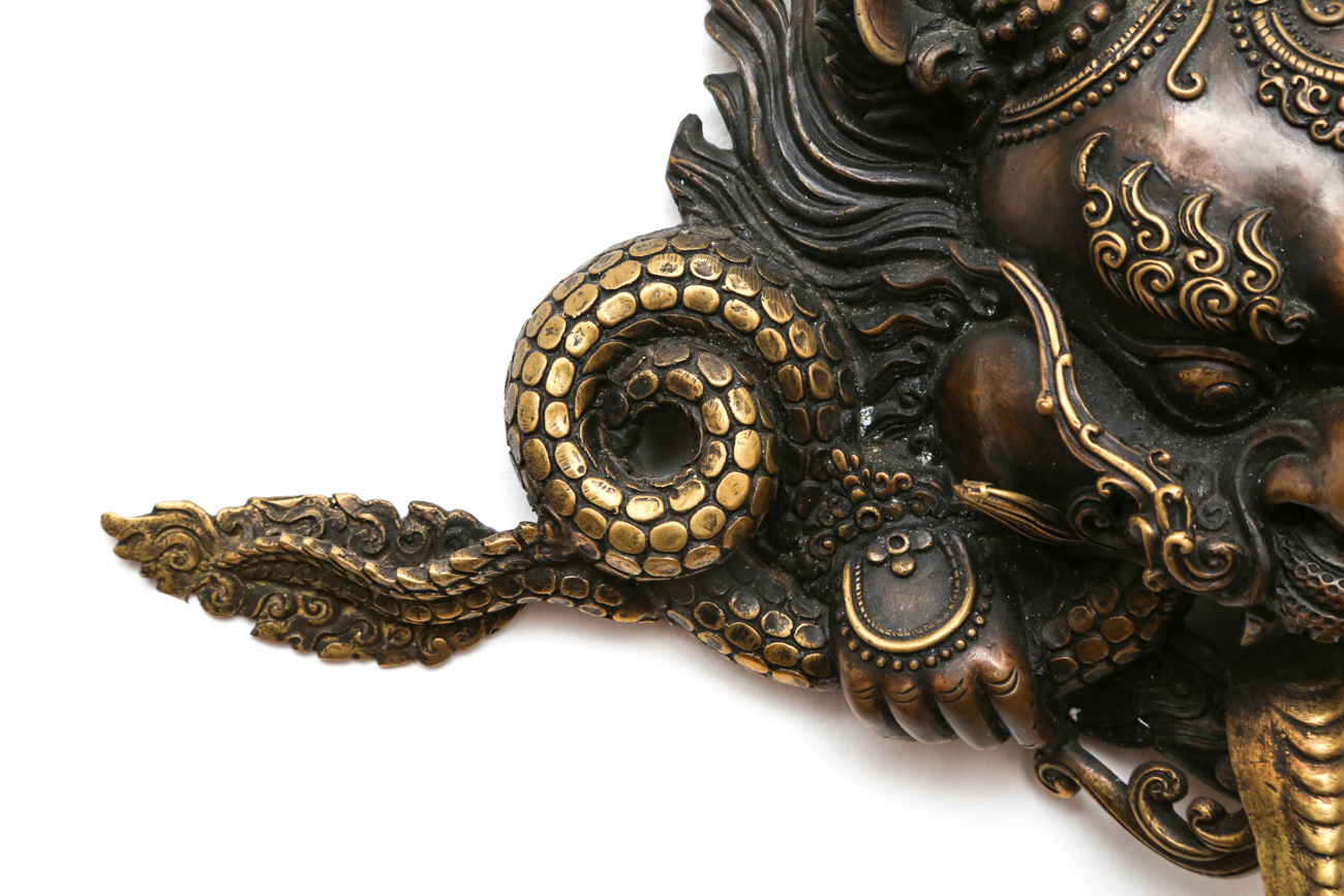 Tibetan Solid Brass Garuda Mask