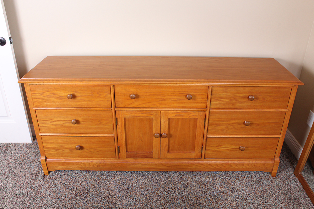 Oak Dresser and Mirror by Thomasville