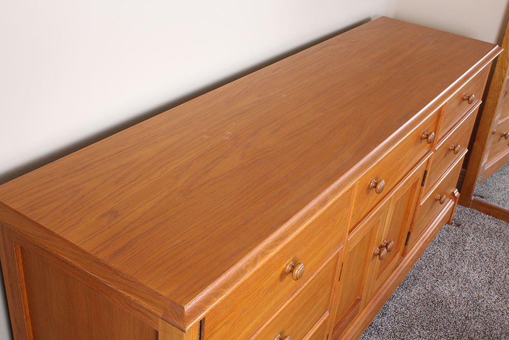 Oak Dresser and Mirror by Thomasville