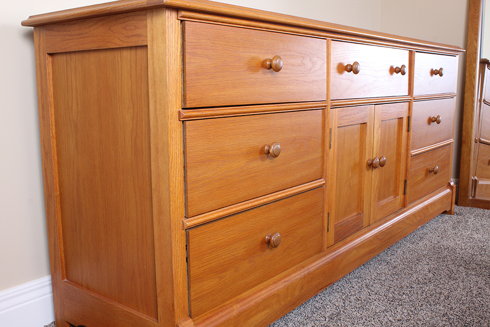 Oak Dresser and Mirror by Thomasville