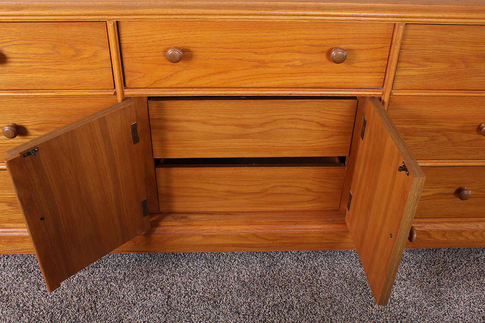 Oak Dresser and Mirror by Thomasville