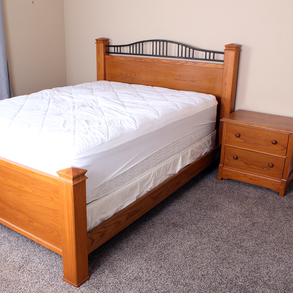 Oak Bed and Nightstand by Thomasville
