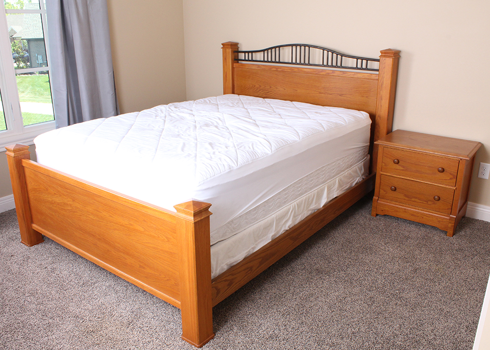 Oak Bed and Nightstand by Thomasville