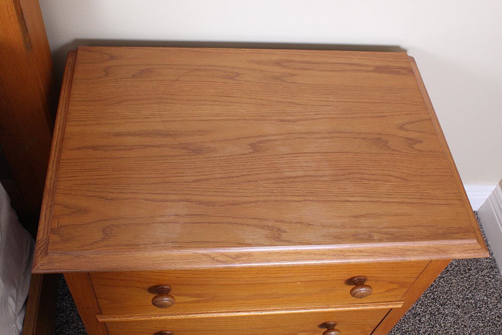 Oak Bed and Nightstand by Thomasville