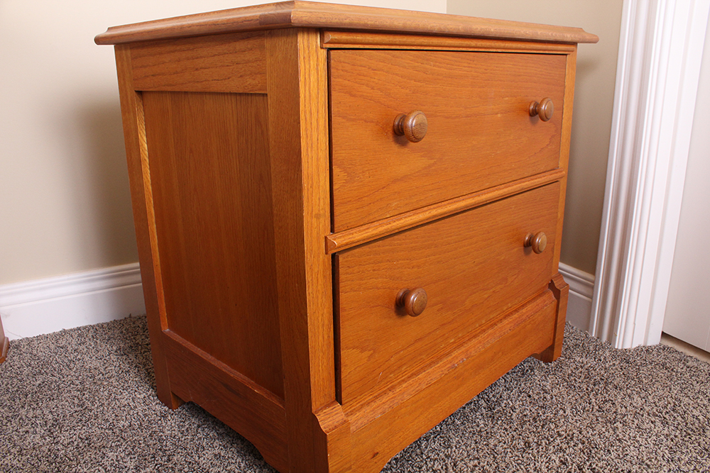 Oak Bed and Nightstand by Thomasville
