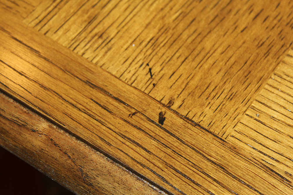 Oak Parquet Lift Top Counter Height Wine Tasting Table