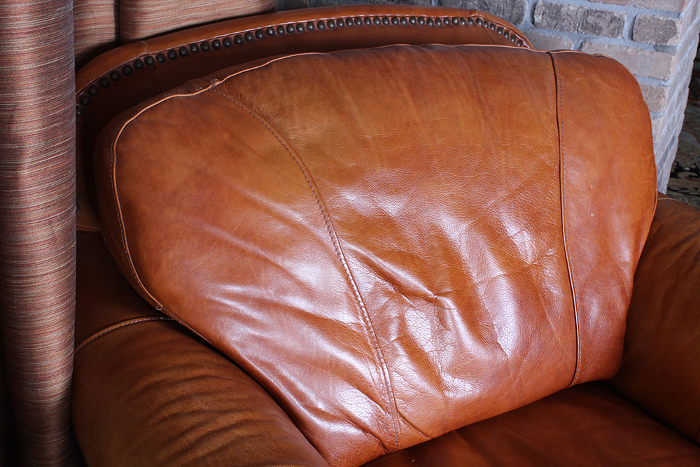 Leather Club Chair and Ottoman by Distinctions Leather