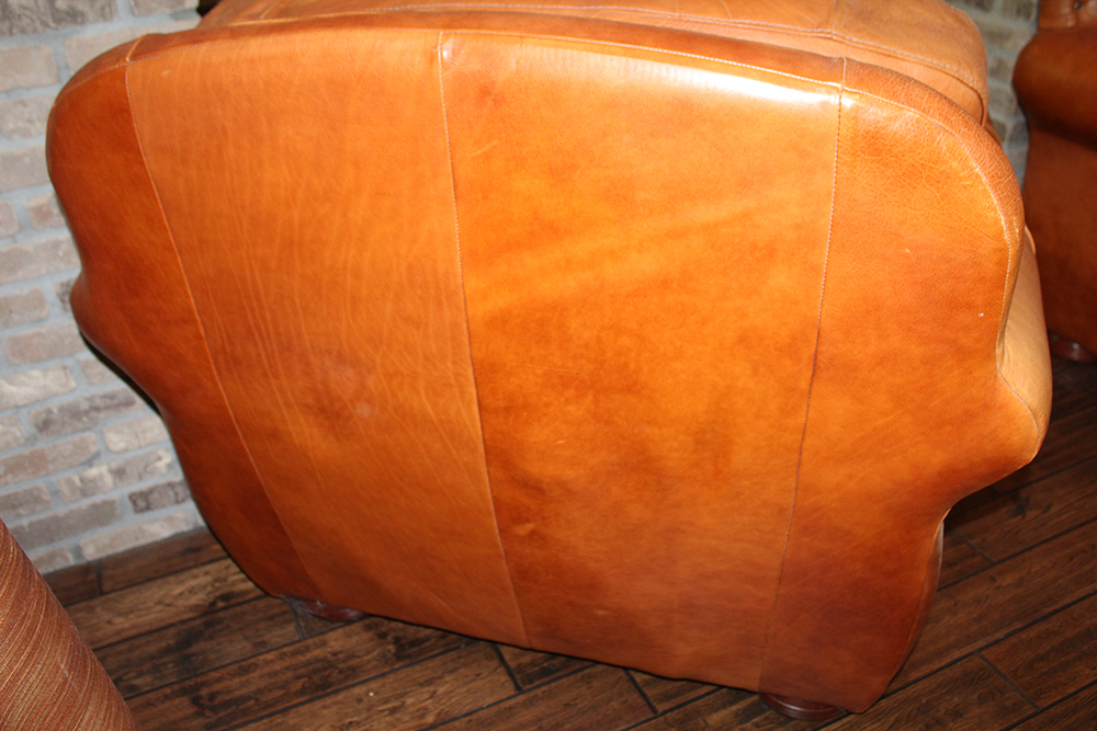 Leather Club Chair and Ottoman by Distinctions Leather