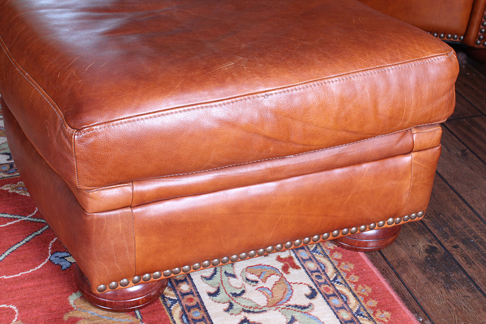 Leather Club Chair and Ottoman by Distinctions Leather