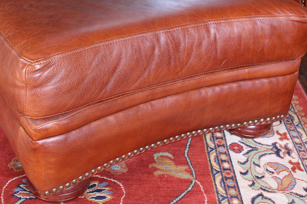 Leather Club Chair and Ottoman by Distinctions Leather