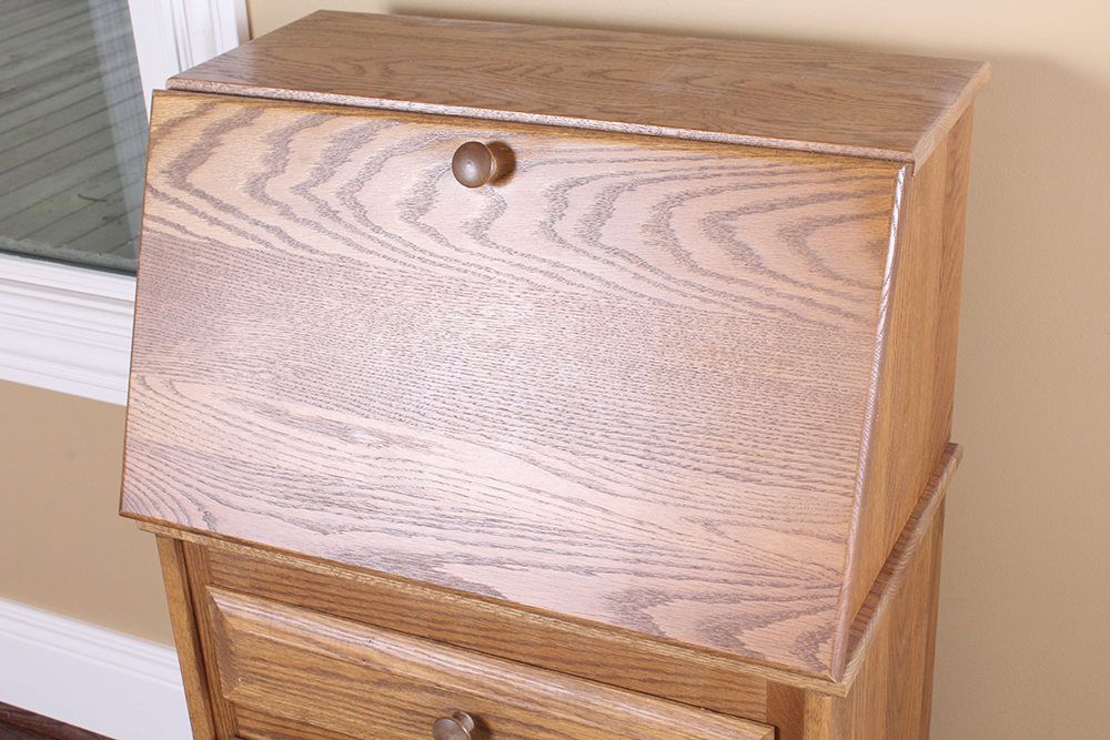 Oak Drop Front Secretary Desk