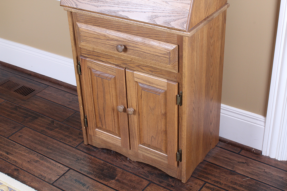 Oak Drop Front Secretary Desk
