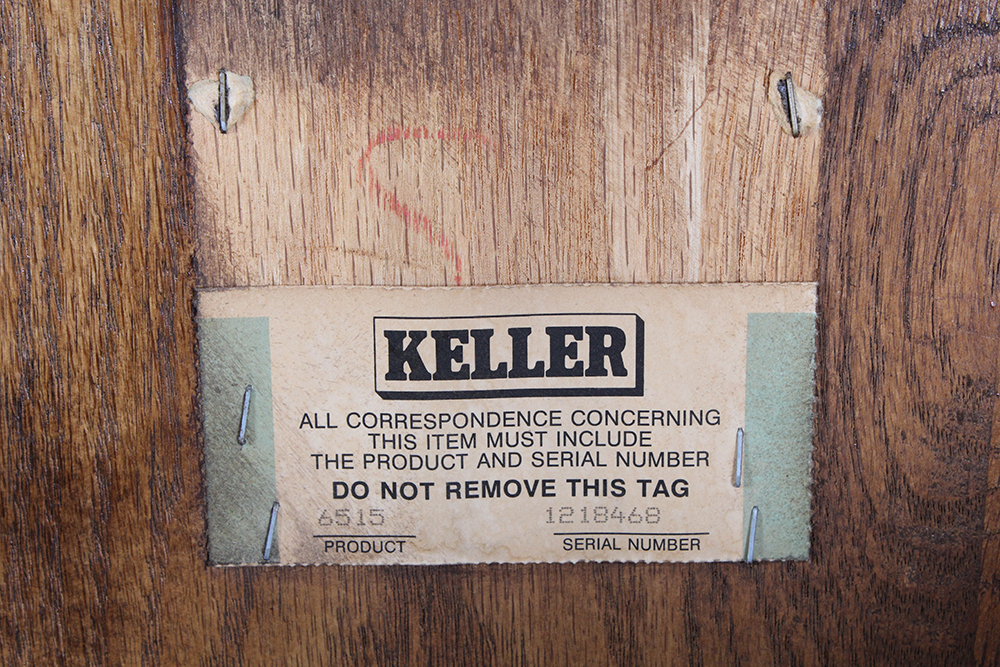 Oak Dining Table and Six Windsor Style Chairs by Keller