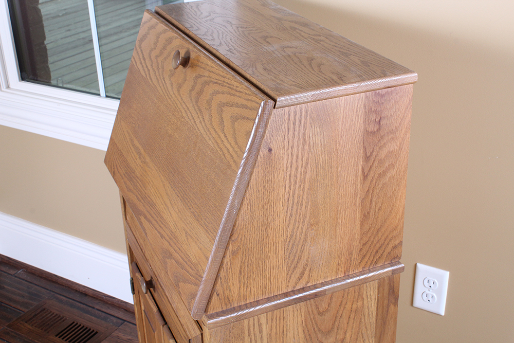 Oak Drop Front Secretary Desk