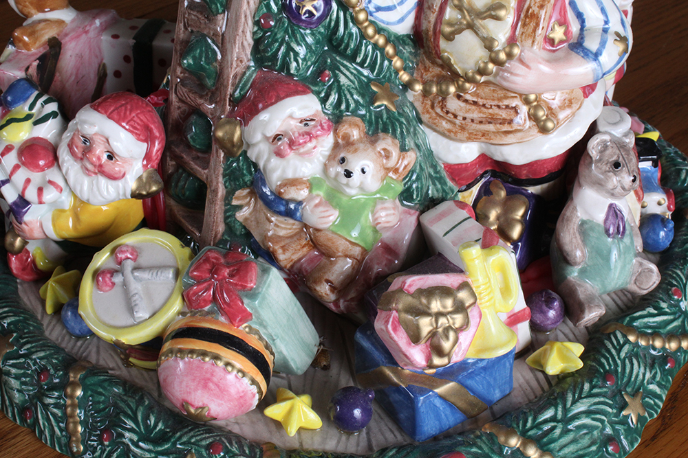 Ceramic Holiday Figurines and Decor Including Fitz and Floyd