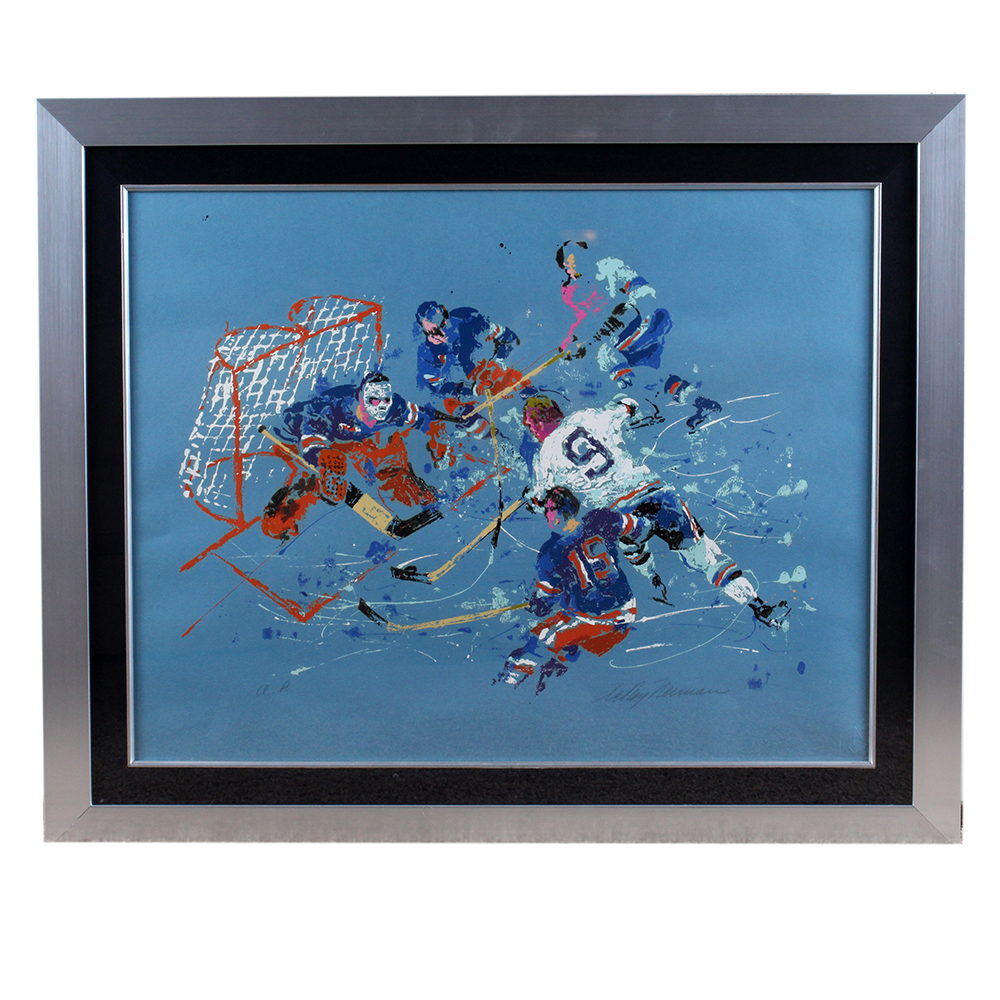 LeRoy Neiman Artist Proof Serigraph "Blue Hockey"