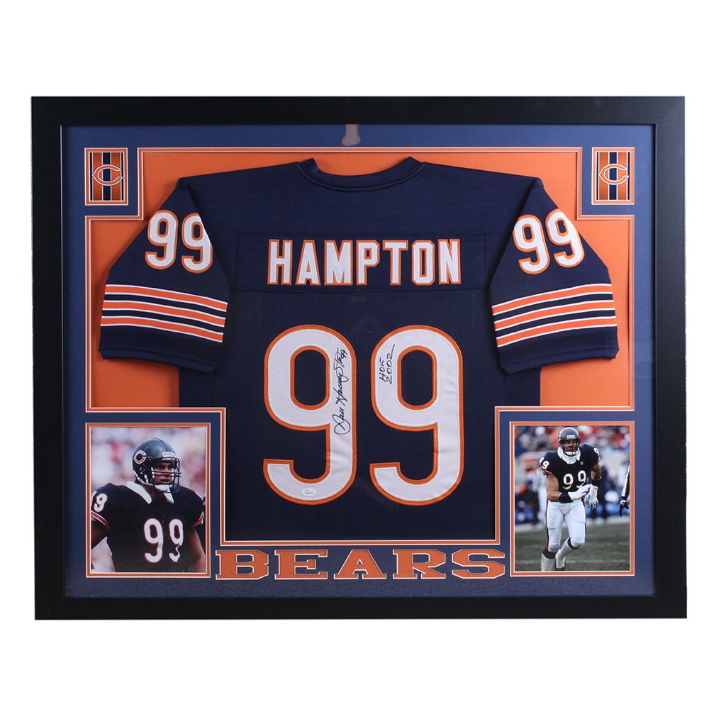 Framed Chicago Bears Dan Hampton Signed Jersey with COA