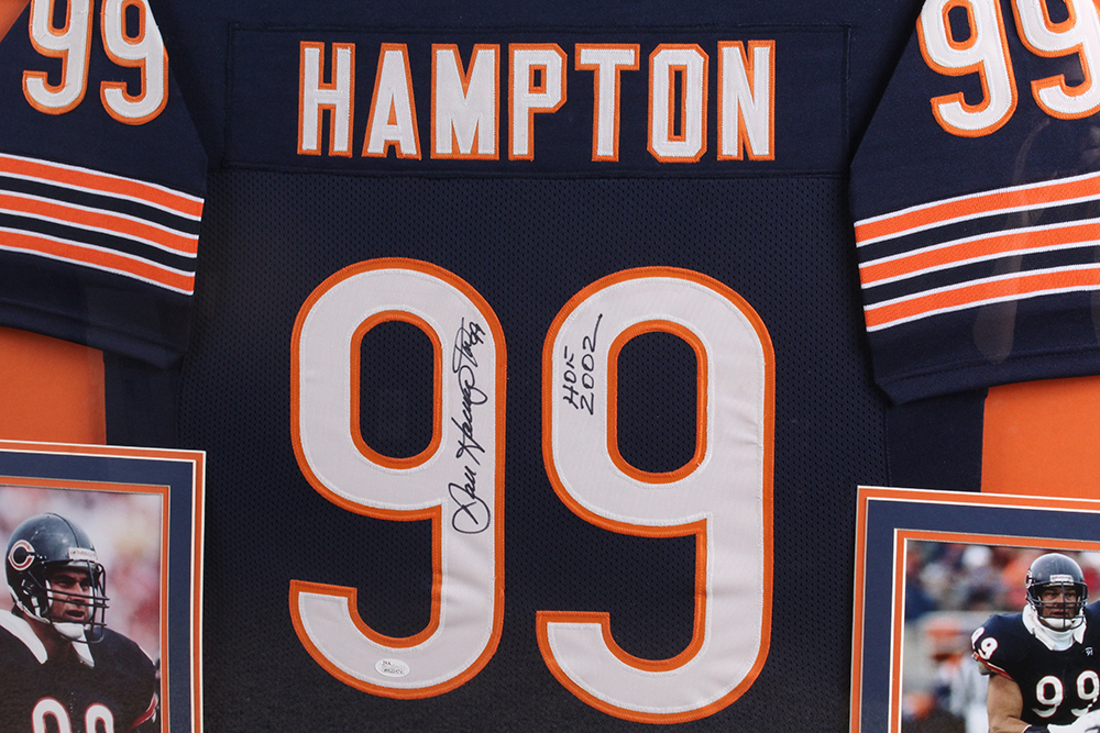 Framed Chicago Bears Dan Hampton Signed Jersey with COA