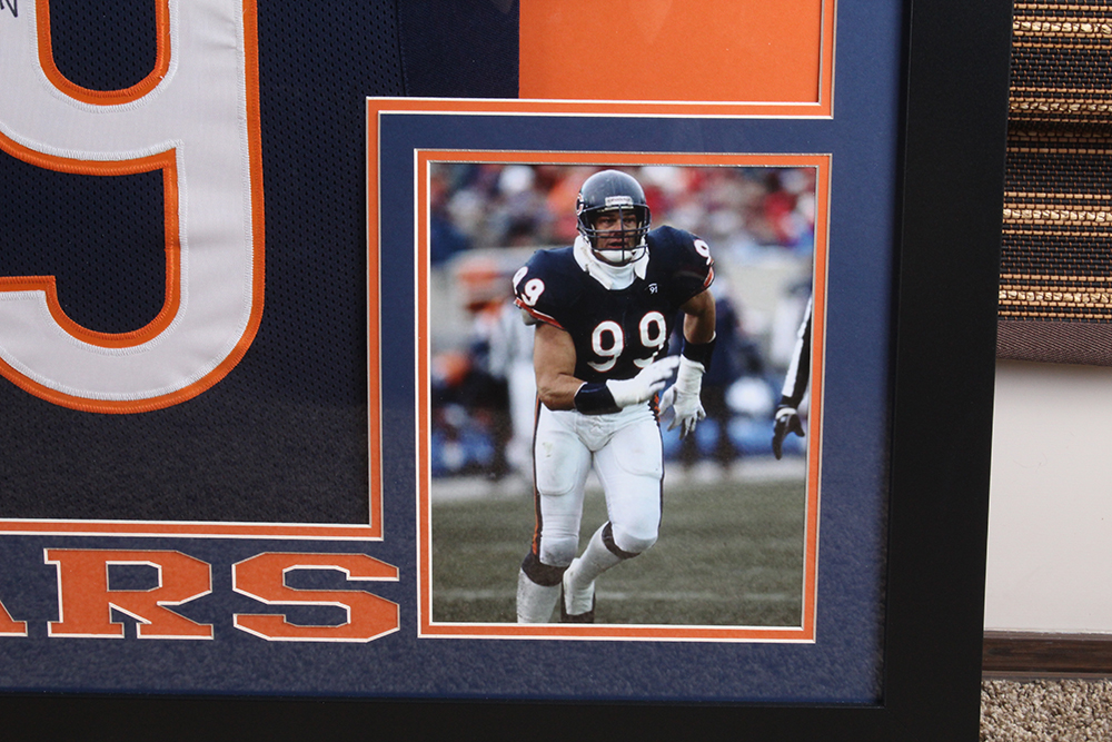 Framed Chicago Bears Dan Hampton Signed Jersey with COA