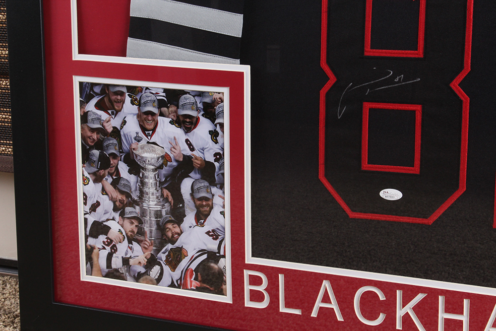 Framed Autographed Jersey of Blackhawks Marian Hossa