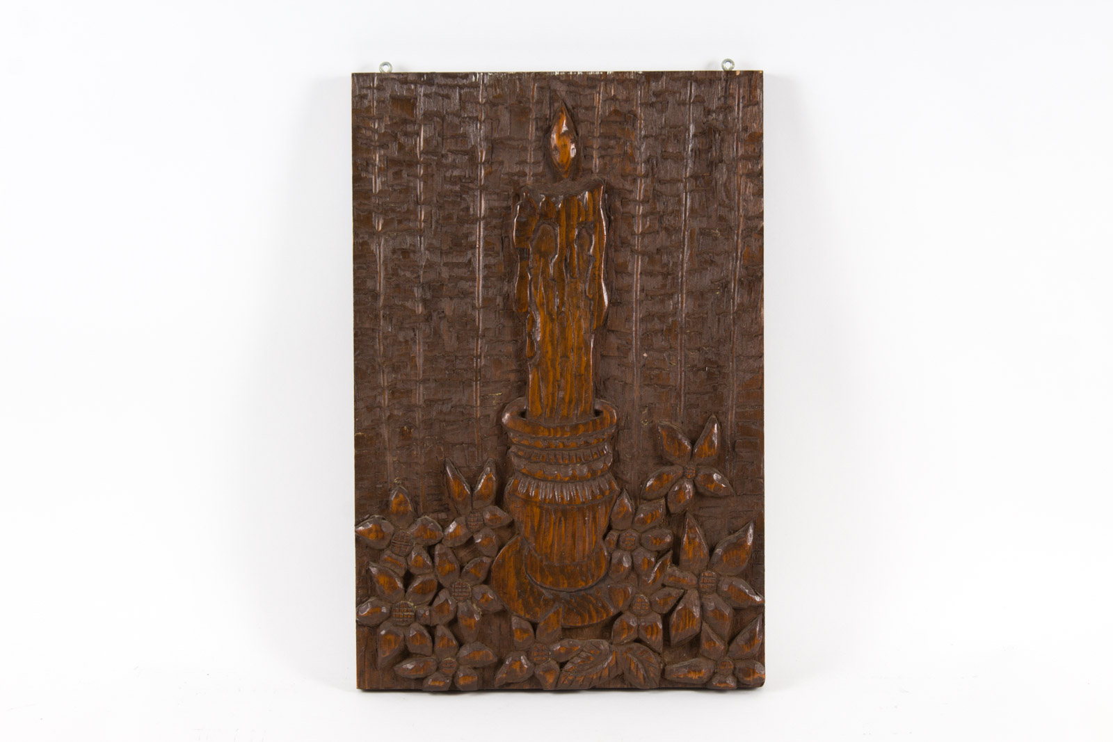 Hand Carved Candle Themed Wall Hanging