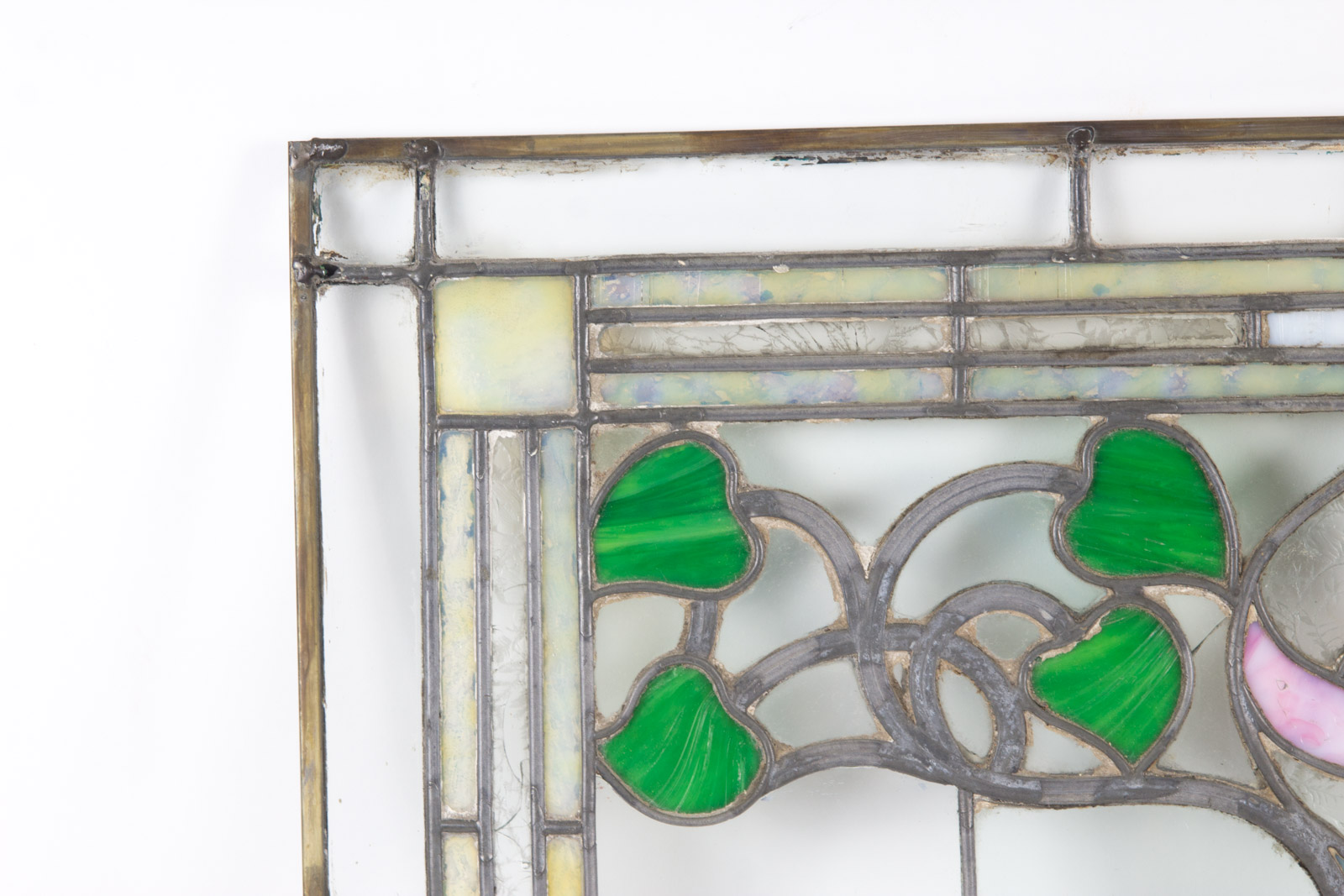 1920s Floral Pattern Stained Glass Window