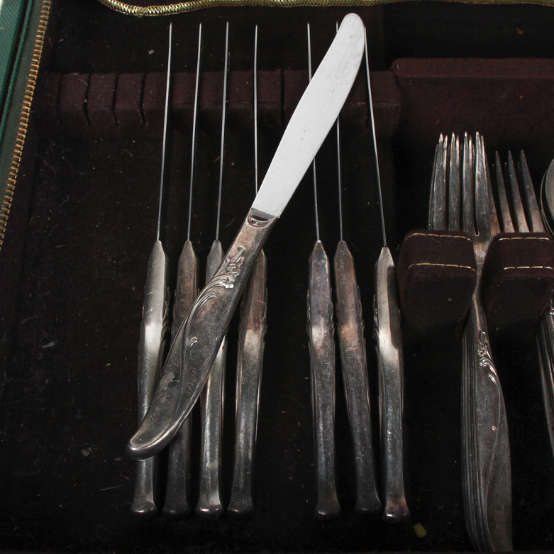 Rogers & Bros Plated Flatware with Gorham Flatware Box