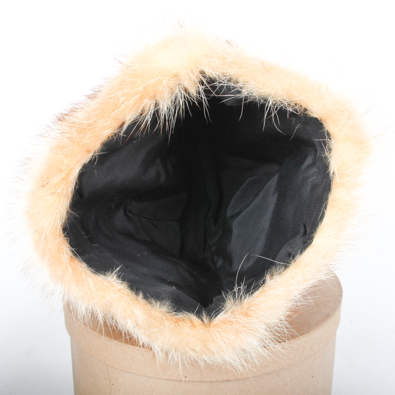 Vintage Fox Fur Hat with Box