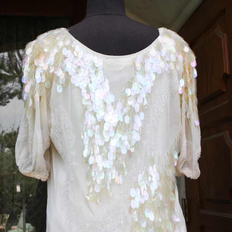 Vintage Oleg Cassini Two-Piece Silk Top and Skirt