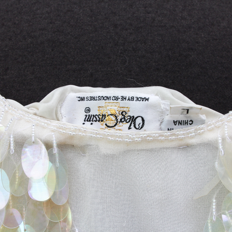 Vintage Oleg Cassini Two-Piece Silk Top and Skirt